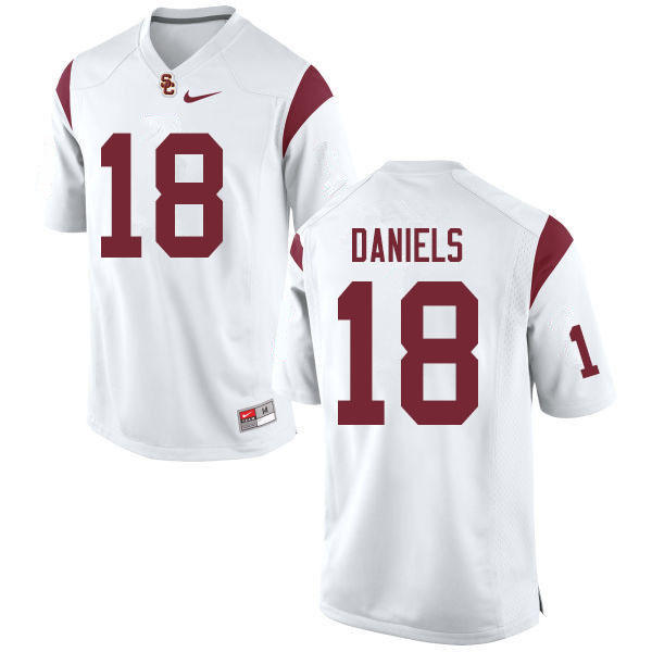Men #18 JT Daniels USC Trojans College Football Jerseys Sale-White